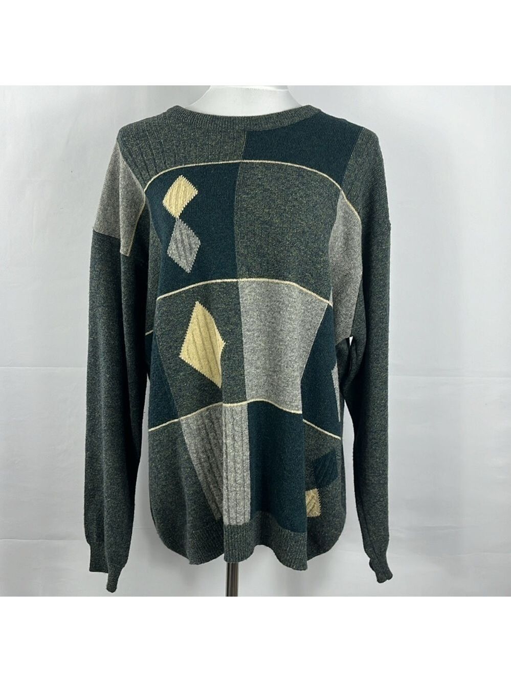 St. Michael For Marks & Spencer Pure New Wool Pullover Sweater 3D Knit Size XL